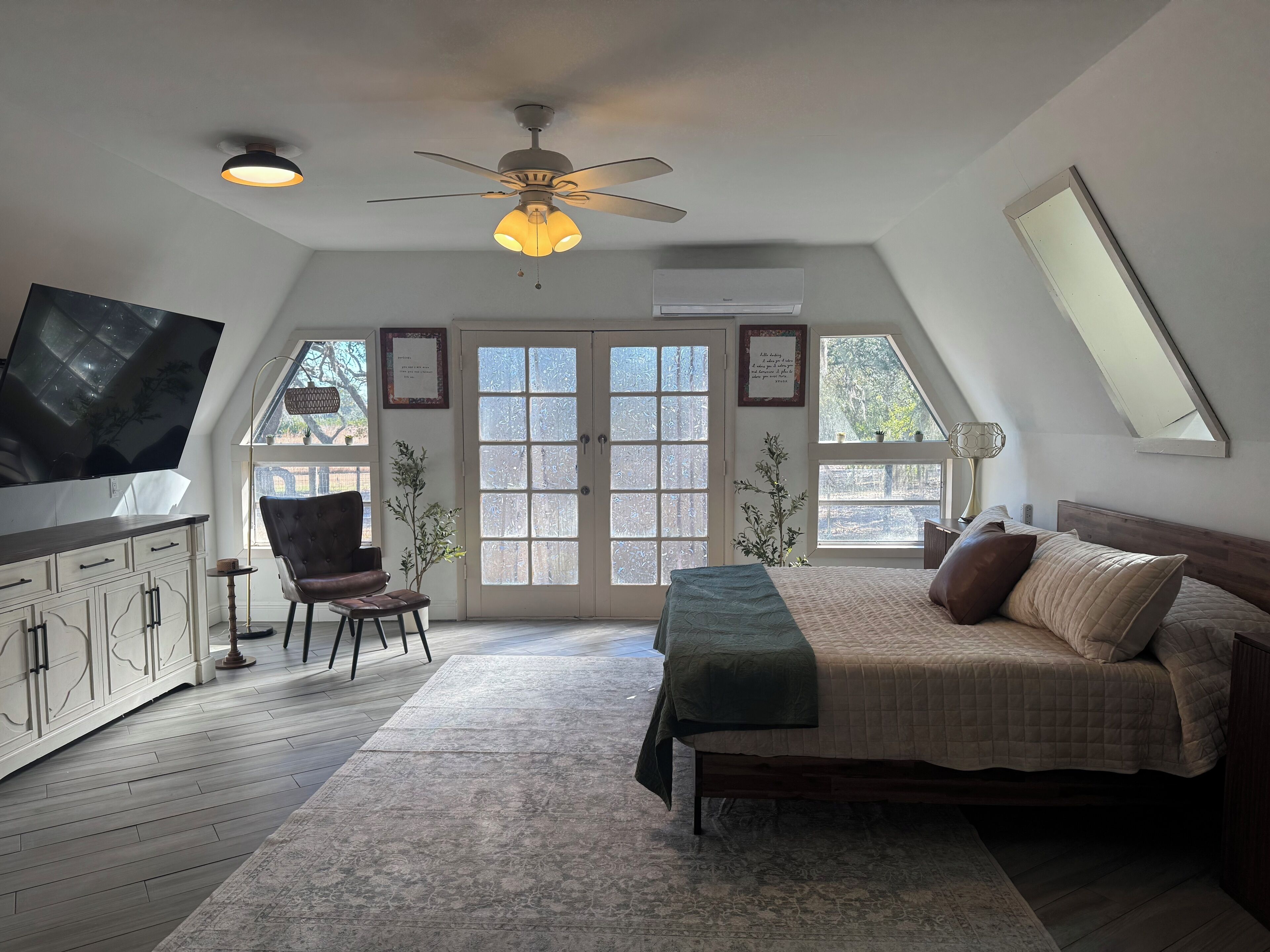 Master bedroom with skylight
