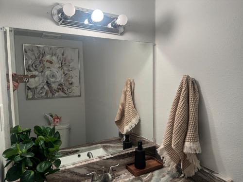 Bathroom with sink and mirror